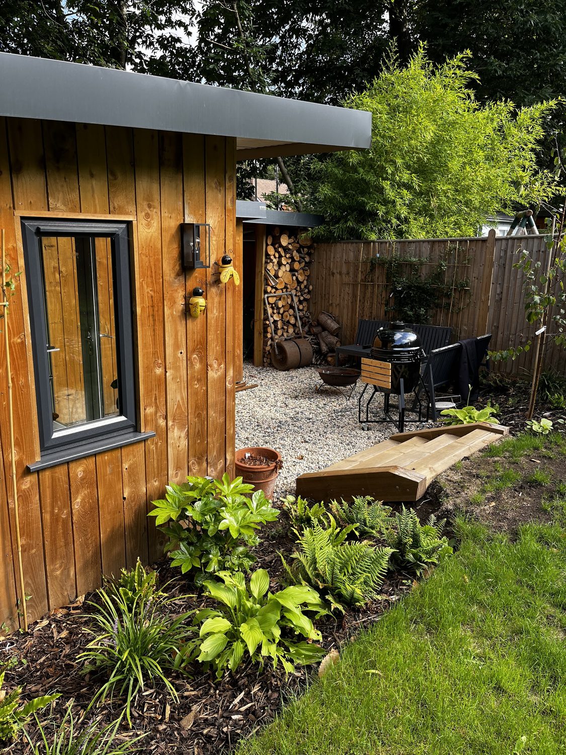 Garden Room, Log Store and Planted Surround